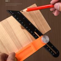 Angle Ruler Gauge Sliding T-Bevel Wooden Marking Protractor with Bubble (S)