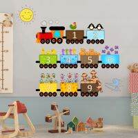 Wall Sticker Cartoon Number Train Pattern PVC Self-Adhesive Removable Stickers Child‘s Bedroom Decorative Wallpaper Home Decor