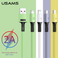 USAMS 10ชิ้น U52 1เมตร2A ค่าใช้จ่ายสายเคเบิลข้อมูล Type C Micro USB สายศัพท์สำหรับหัวเว่ยซัมซุง Xiaomi