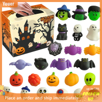 【Youer】 60PCS Halloween squishy ของเล่นชุดป้องกันความเครียดประสาทสัมผัส relieing ของเล่นสำหรับเด็ก