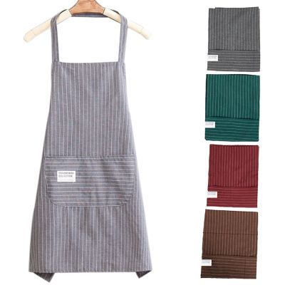 Sleeveless apron kitchen household polyester cotton greaseproof adult Overalls Aprons