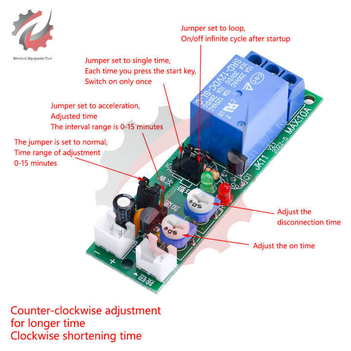 JK11 0-24 Hours Adjustable Cycle Timer Delay On/Off Switch Power Supply ...