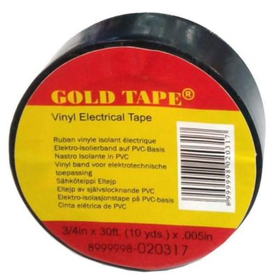 เทปพันสายไฟ เทปพันสายไฟสีดำ ยี่ห้อ Gold Tape คุณภาพสูง เหนียว กว้าง18mm ยาว9เมตร