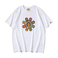 BAPE BABYMILO เสื้อยืดแขนสั้นสำหรับเด็กผู้ชายเสื้อครึ่งแขนทรงหลวมพิมพ์ลายคาไลโดสโคปแบรนด์ยอดนิยมของญี่ปุ่น