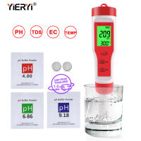 Yieryi TDS Meter PH Meterเครื่องทดสอบคุณภาพน้ำที่มีTDS PH EC Temp 4 In 1 สำหรับดื่มน้ำ,พิพิธภัณฑ์สัตว์น้ำ, การเพาะเลี้ยงสัตว์น้ำ