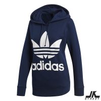 adidas เสื้อฮู้ด Trefoil Hoodie น้ำเงิน,ดำ Navy CE2410,CE2408 ลิขสิทธิ์แท้ ฮู้ดดี้ เสื้อกันหนาว