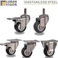 2Inches Casters Wheels With 304 Stainless Steel Frame Polyurethane Tread Mute No Rust For Humid Environment Industrialpu Casters