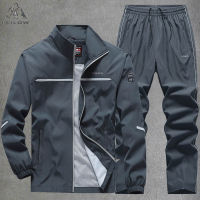 Mens Tracksuit Athletic Casual Jogging Gym Sweatsuit 2 Piece Jackets Sweatpants For Running Football Training Sports Suit Men