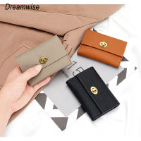 Dreamwise ซองใส่บัตรสั้นขนาดเล็กหนังเต็มตัวสำหรับผู้หญิงหนังวัวแท้เคสนามบัตรธุรกิจกระเป๋าสตางค์แฟชั่นผู้หญิงอเนกประสงค์