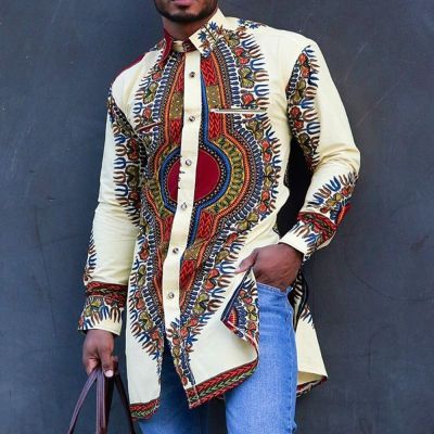 Dashiki N เสื้อผ้าผู้ชาย2022ใหม่,พิมพ์พร้อมขนาดชาติพันธุ์ชุดใส่ปาร์ตี้งานแต่งงานเสื้อผู้ชายคลาสสิก (M-4XL)