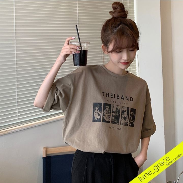 lune-2270-เสื้อยืดลายการ์ตูนไซส์ใหญ่-oversize-tshirt-เสื้อผ้าสาวอวบแฟชั่น-เสื้อยืดทรงหลวมสไตล์เกาหลี