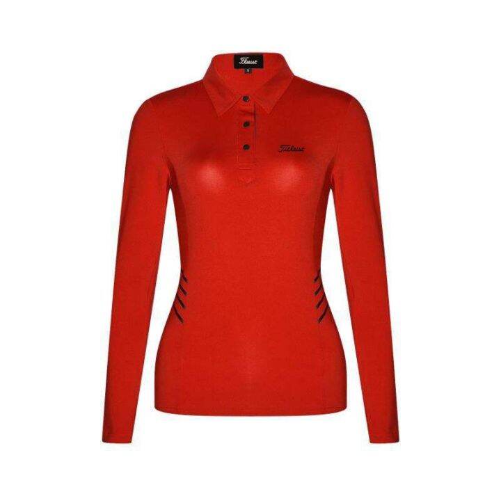 new-golf-clothing-womens-long-sleeved-t-shirt-golf-clothing-slim-polo-shirt-breathable-top-odyssey-callaway1-taylormade1-descennte-southcape-master-bunny๑