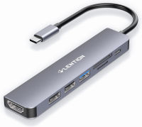 LENTION USB C Hub with 100W Charging, 4K HDMI, Dual Card Reader, USB 3.0 &amp; 2.0 Compatible 2022-2016 MacBook Pro, New Mac Air/Surface, Chromebook, More, Stable Driver Adapter (CB-CE18, Space Gray)