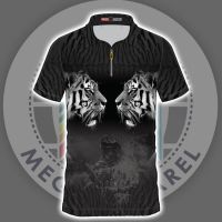 （all in stock）  2023 NEW -TIGER ABSTRACT TACTICAL GRAY POLO SHIRT Animal Breathable Comfort Black(FREE NAME LOGO CUSTOM)