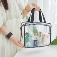 pvc swimming bag waterproof transparent jelly wash bath make-up bath storage handbag dry and wet separation fitness bag 【MAY】