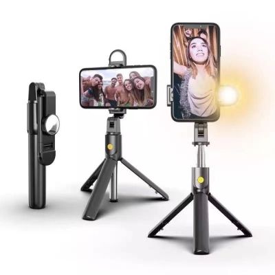 6 in 1 Wireless Bluetooth Selfie Stick foldable mini tripod with fill light shutter remote control