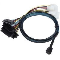 ♣❁☂ SFF-8643 to SFF-8482 Cable Internal HD Mini SAS SFF8643 Host to 4x 29Pin SFF8482 Target Adapter Cord with IDE 4PIN Power 0.5M 1M