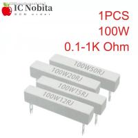 ◑✴ 100W 5 Cement Ceramic Resistor Resistance 0.1 0.5 1 1.5 2 2.5 3 3.3 4 5 6 8 10 12 15 25 30 47 50 100 150 200 250 300 500 1K Ohm