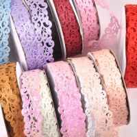 [HOT!] 2.5cm Flower Ribbons For Crafts DIY Embroidered Decoration Sewing Accessories Scrapbooking Lace Ribbon Handmade Materials c2422