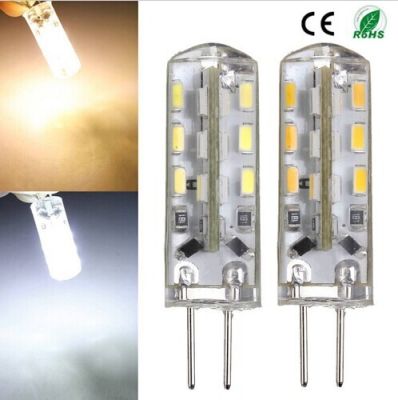 【✔In stock】 gaqiugua6 G4โคมไฟซิลิโคน Led 3W 3014 24หลอดไฟแผ่นเรืองแสงสีขาวนวล/อุ่น Ac 110V 220V 240V 10ชิ้น/ล็อต