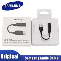 แจ็คสายสัญญาณเสียงหูฟังอะแดปเตอร์ AUX ของแท้ USB Samsung Type C ถึง3.5มม. S22 S21อัลตร้า S20FE แท็บ A73 20 A53 S8พลิก S7 Z