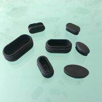 20PCS Black Oval Plastic Blanking End Cap Tube Plug Inserts Pipe Box Chair Desk Furniture Noise Proctor Mat Covers Accessories Pipe Fittings Accessori