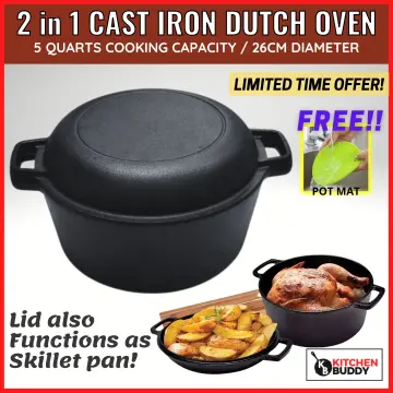 CROFTON Chef's Collection 3.7L Cast Iron Dutch Oven cast iron pot