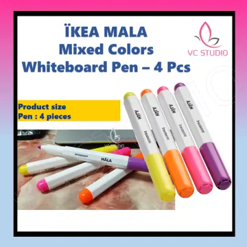 MÅLA whiteboard pen with holder/eraser, mixed colors - IKEA