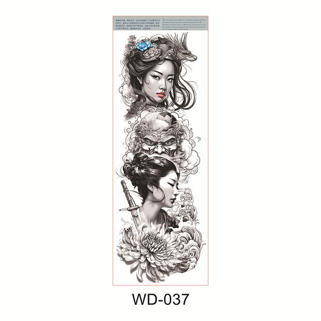 yf-big-arm-sleeve-tattoo-buddha-waterproof-temporary-sticker-dragon-body-art-fake-fish-colorful-tattoos-stickers