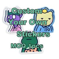 Custom Stickers With Logo Name Waterproof Transparen PVC Die Cut Square Rectangle Vinyl Personalized For Skateboard Car Wedding