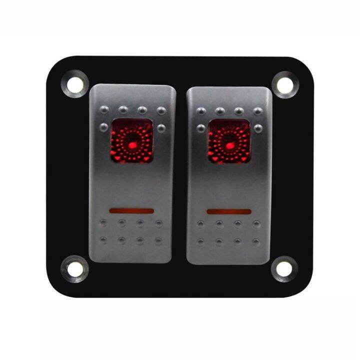 Absf 12v24v 2 Gang Red Rocker Switch Panel Circuit Breaker Boat Marine