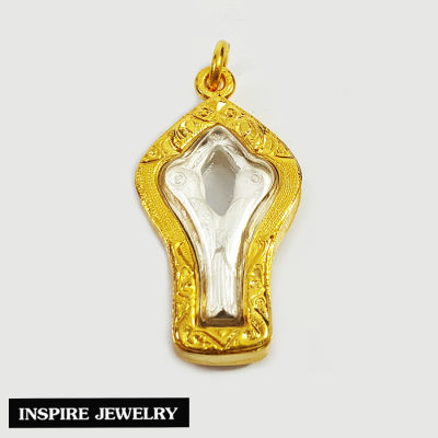 Inspire Jewelry ,จี้สาริกาลิ้นทอง เลี่ยมทอง  พุทธคุณ  ความรัก เมตตา โชคลาภค้าขาย มั่งคั่งร่ำรวย
