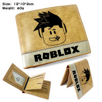 RO BLOXS กระเป๋าเก็บบัตรอนิเมะเสื้อยืด Bifold/ซิปหนัง PU คลิปเงินกระเป๋าสตางค์ตัวการ์ตูนสำหรับเด็กหญิงเด็กชายผู้ชายผู้หญิงกระเป๋าเงินใส่เหรียญทรงสั้นพิมพ์ลายสำหรับเด็ก0000