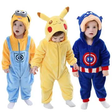 Cartoon Pokemon Pikachu Baby Pyjamsa Newborn Winter Long-sleeved Clothing  Kids Rompers Babies Toddler's Clothes Costume