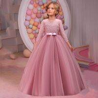 【CW】 2023 Teens Bridesmaid Kids Children Sleeve And Wedding Costume 8 12Y