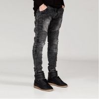 G&amp;MN   SIM Men Jeans Runway Slim Racer Biker Jeans Fashion Hiphop Skinny Jeans