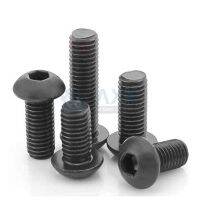 M2 M2.5 M3 M4 M5 M6 M8 M10 Kelas 10.9 Baja Paduan Sekrup Hex Socket Kepala Bulat Hitam Sekrup furniture Pengikat Baut