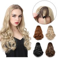 Synthetic Wavy U Part Wigs for Clip Hair Extension Invisible Half False Wig Blonde Hairpieces