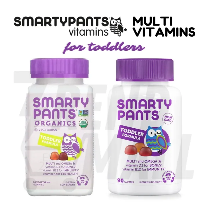 Smarty Pants Organic Toddler Multivitamins Daily Gummies DHA EPA Omega