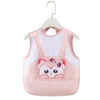 1 PCS Cute Baby Bibs Toddler Waterproof Long Sleeve Apron Cartoon Animals Children Feeding Smock Bib Baby Stuff 0-3Y Aprons