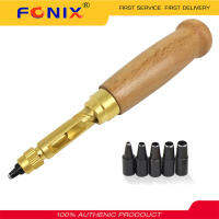 FONIX สกรูเจาะรูแบบเข็มขัดอัตโนมัติเปลี่ยนได้,เครื่องเจาะที่เจาะแบบหมุนหนังนาฬิกาเครื่องมือหัตถกรรมรูเจาะรูหัวเจาะตายพร้อมหัวเจาะ6ขนาด1.5-4มม. สกรูเข็มขัดอัตโนมัติ