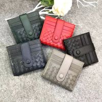 Top Grade Solid Concise Real Lambskin Credit Card Holder Business Bank Cards Folded Compact Wallet Organizer 5 Color Option Card Holders