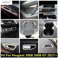 “{》} อุปกรณ์สแตนเลสสำหรับ Peugeot 3008 5008 GT 2017-2022กล่องไดรฟ์หลักปักเลื่อม/ตกแต่งฝาครอบ