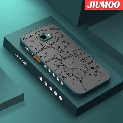 JIUMOO เคสโทรศัพท์ปลอกสำหรับ Samsung กาแลคซีแบบแข็งกันกระแทกบางเฉียบดีไซน์ใหม่แฟชั่นลายแมว2018 J4บวก J4 J4ป้องกันเลนส์กล้อง