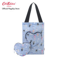 Cath Kidston Foldaway Heart Tote Glamorous Dogs Blue กระเป๋า กระเป๋าถือ กระเป๋าแคทคิดสตัน