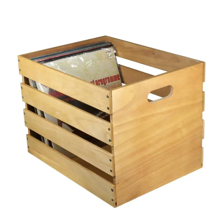 Vinyl Record Wooden Storage Crate (Stackable) Lazada PH