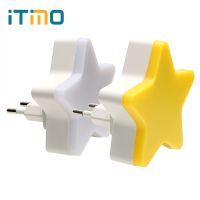 【LZ】┋◆  ITimo Childrens Night Light Star Shape EU Plug Socket Wall lamp LED Night Light Control Plug-in Home Lighting Room Decoration