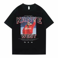 การออกแบบเดิมเสื้อยืดแนวสตรีทฮิปฮอปแร็ปเปอร์ Kanye West เสื้อวินเทจคลาสสิกผู้ชายผู้ชายเสื้อแฟชั่นโอเวอร์ไซส์แขนสั้นสำหรับฤดูร้อนS-5XL