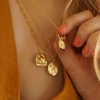 【Preflow ornament】 Gold PlatedBody Face Pendant Neckalces For WomenCanadianAbstract Stackable Neckalce