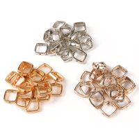 50pcs 13mm Double Hole Square Ring Spacer Beads Positioning Bead Jump Rings Connectors For Jewelry Making Findings Accessories Beads